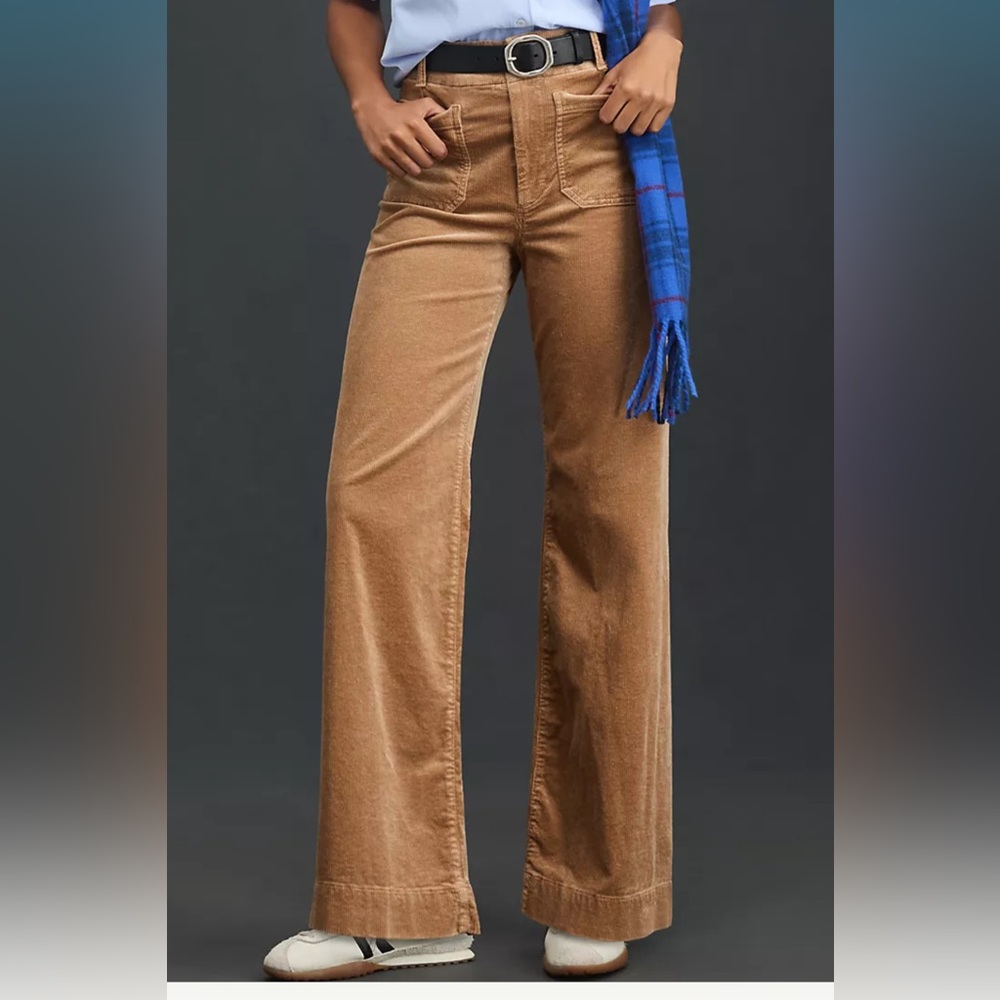 Maeve Women's Tan Wide-Leg Jeans